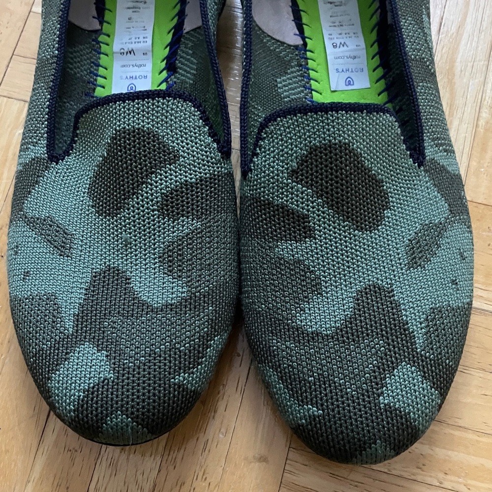 Rothy's Loafers Camouflage Slip-On Flats 8 no inserts - Picture 2 of 6